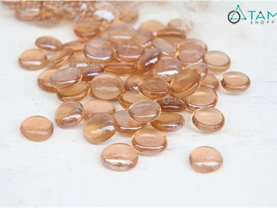 Sỏi thủy tinh trang trí màu cam SOI-08